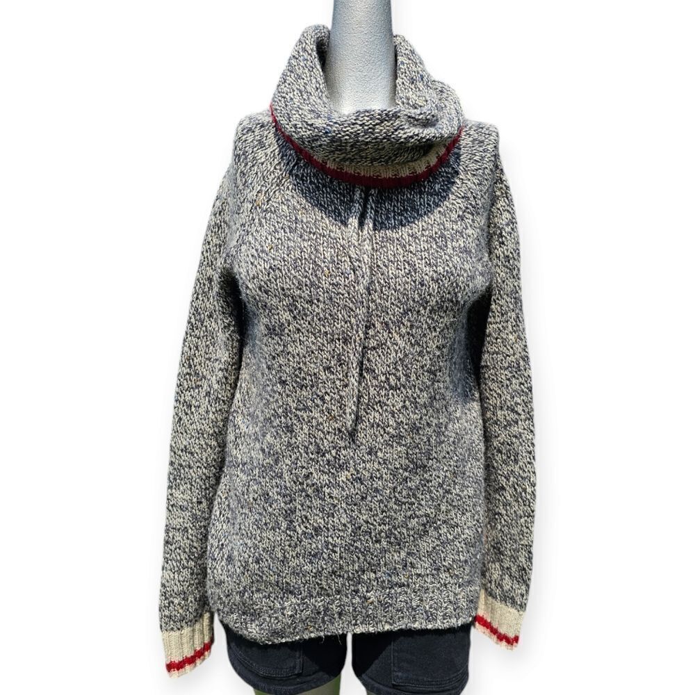 ❄️ Roots Funnel Neck Pullover Cabin Sweater | Heathered Grey | Size S